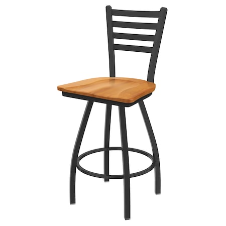 Holland Bar Stool Co 36" Swivel X-Tall Bar Stool, Pewter Finish, Med Maple Seat X410